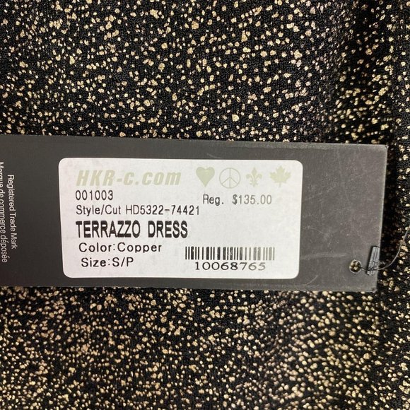 HKR COLLECTIONS Terrazzo Gold Glitter Dress NWT - Picture 4 of 9